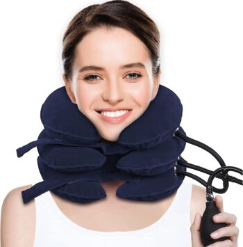inflatable neck traction device