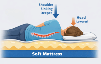 wrong side sleeper pillow for soft mattress